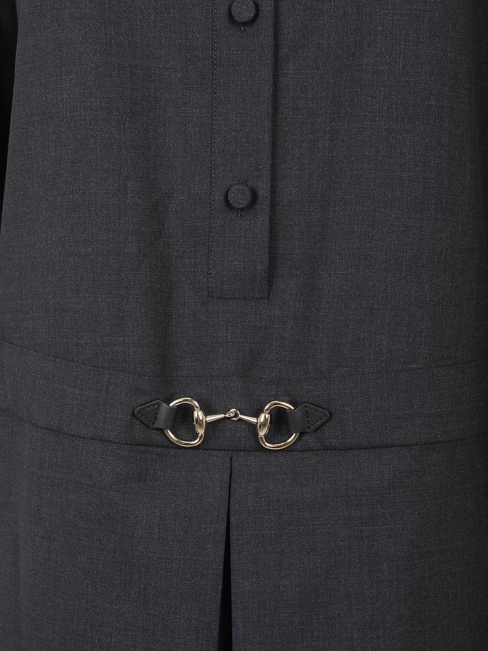 Gucci Dress Plain Wool W/horsebit Grijs