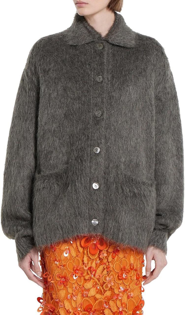 Gucci L/s Polo/nk Cardigan Grijs