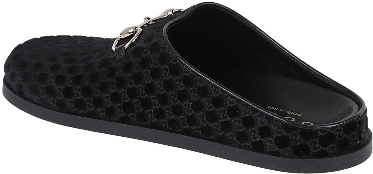 Gucci Sol Mule Velvet Zwart