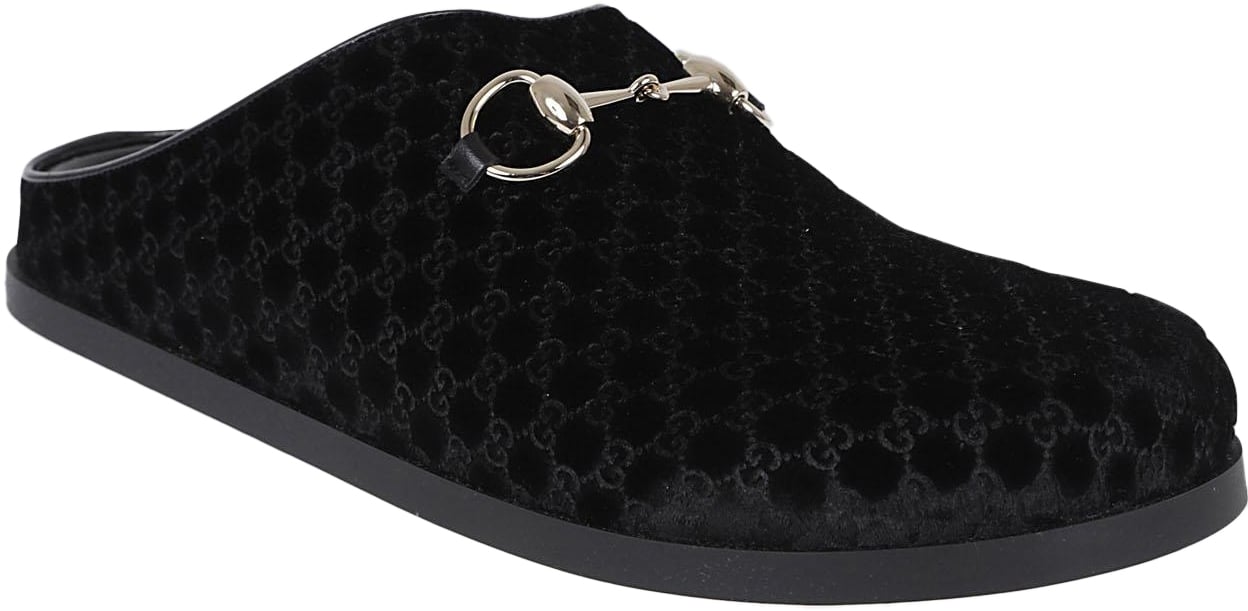 Gucci Sol Mule Velvet Zwart