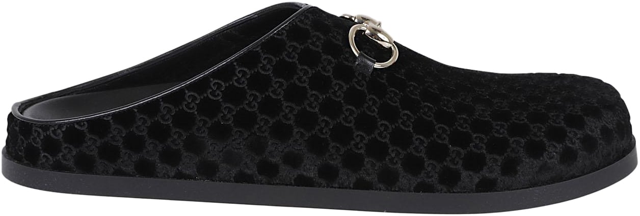 Gucci Sol Mule Velvet Zwart