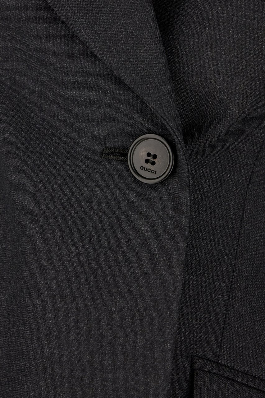 Gucci Gucci Charcoal wool blazer Zwart