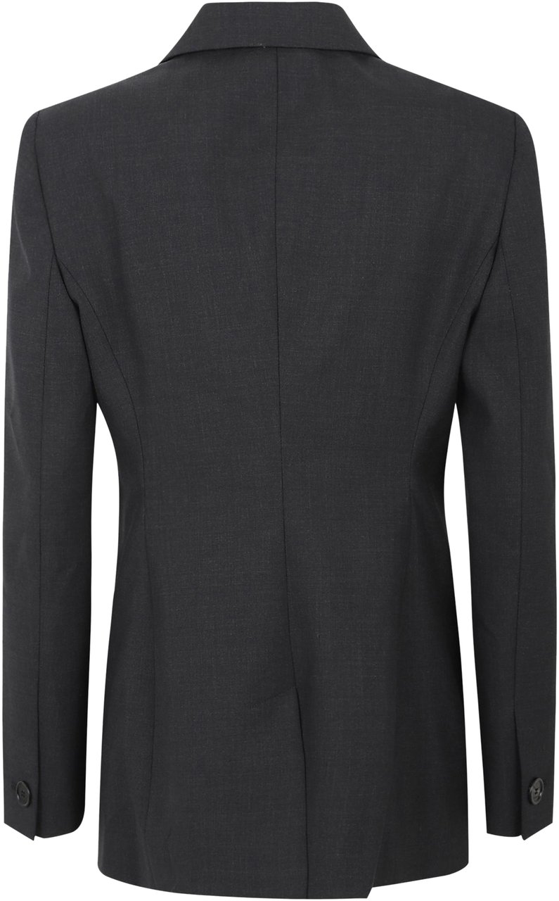 Gucci Double-breasted Plain Wool Jacket Grijs