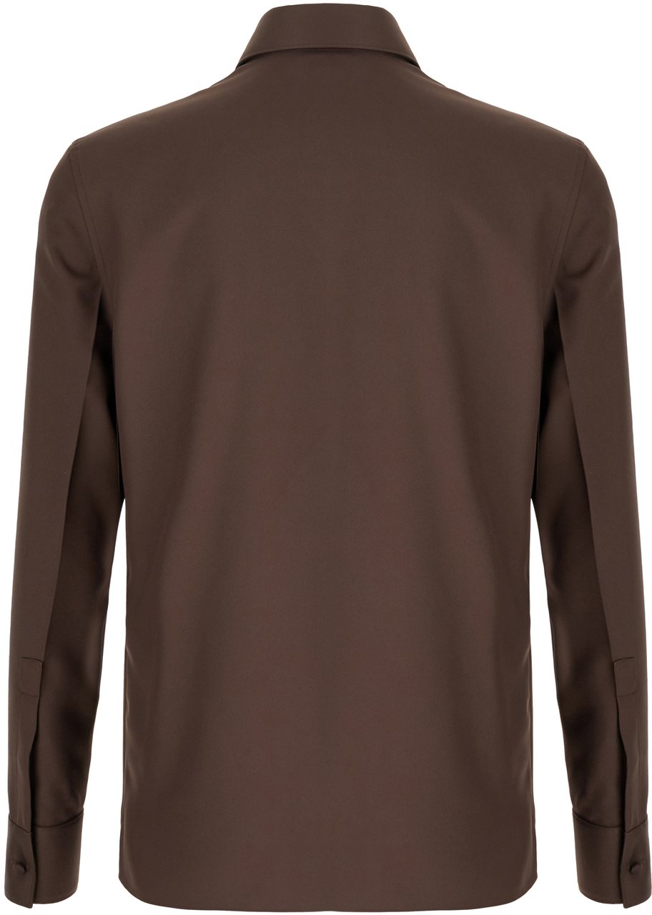 Gucci Gucci Chocolate twill shirt Bruin
