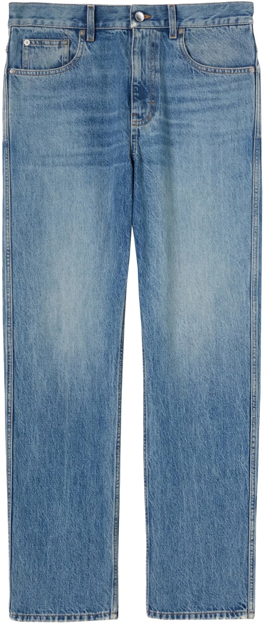 Gucci Blue Washed Tapered-Fit Cigarette Jeans Blauw