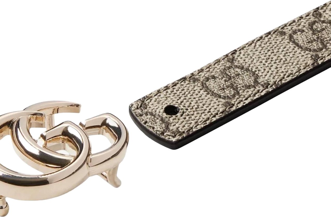 Gucci Beige Belt W.20 Canvas Accessory Zwart