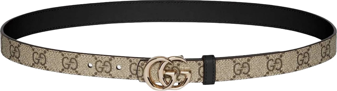 Gucci Beige Belt W.20 Canvas Accessory Zwart