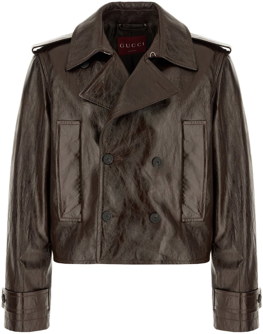Gucci Gucci Chocolate leather jacket Bruin