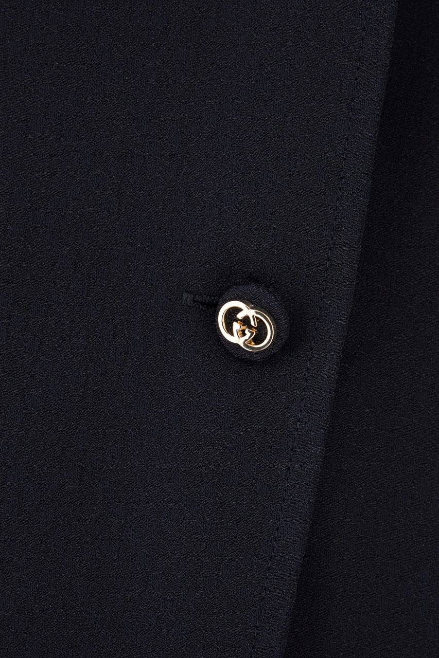 Gucci Gucci Midnight blue viscose blend blouse Blauw