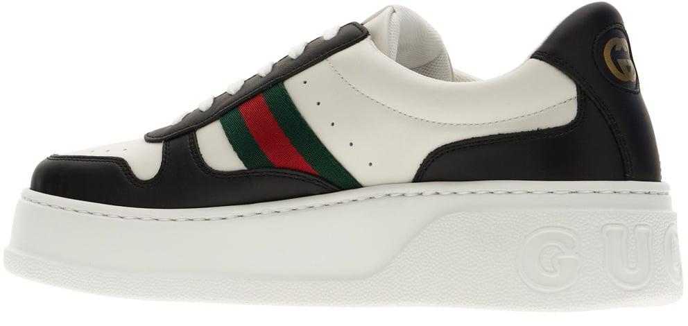 Gucci Gucci Two-tone leather sneakers Wit