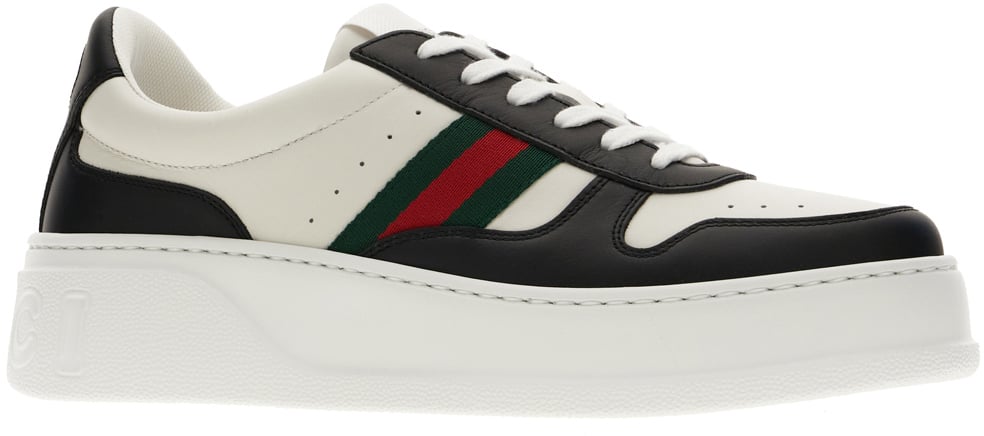 Gucci Gucci Two-tone leather sneakers Wit