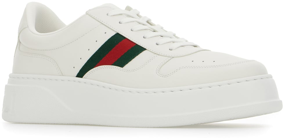 Gucci Gucci White leather sneakers Wit