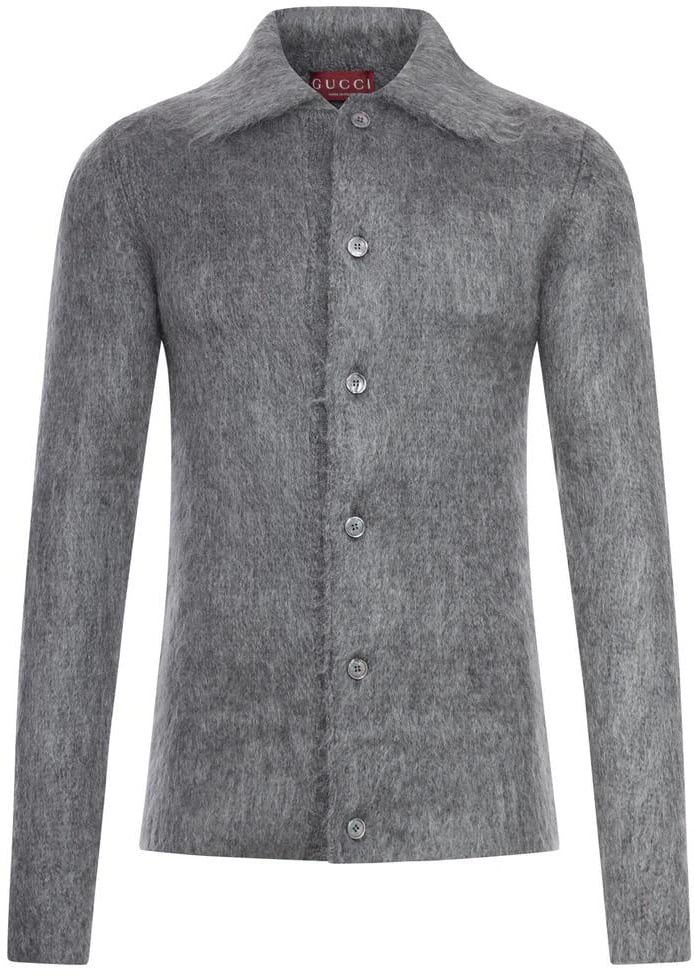 Gucci L/s Polo/nk Cardigan Grijs