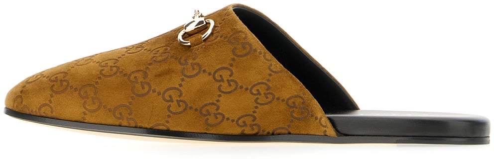 Gucci Gucci Mud suede slippers Bruin