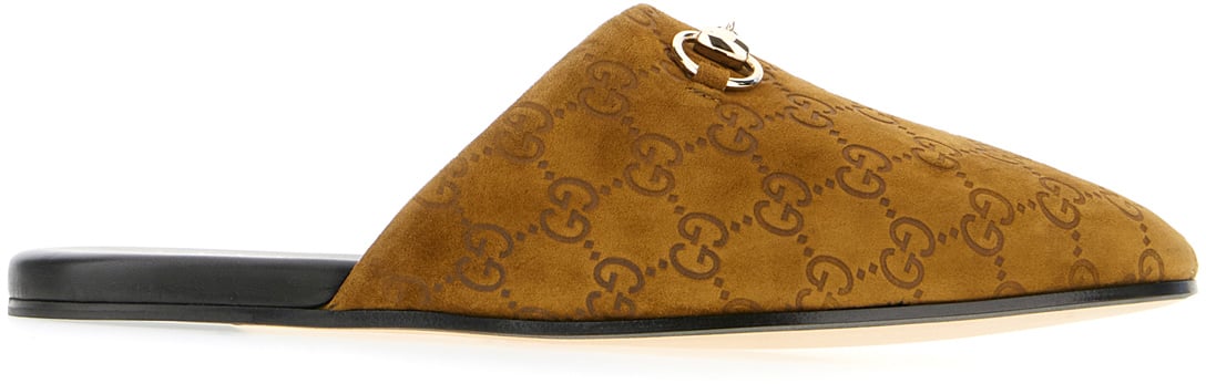 Gucci Gucci Mud suede slippers Bruin