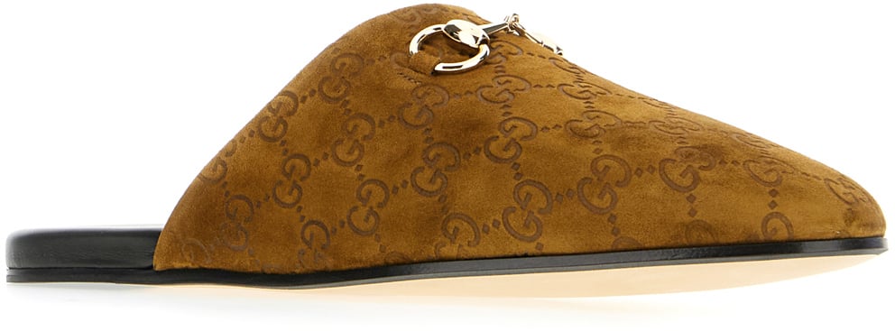 Gucci Gucci Mud suede slippers Bruin