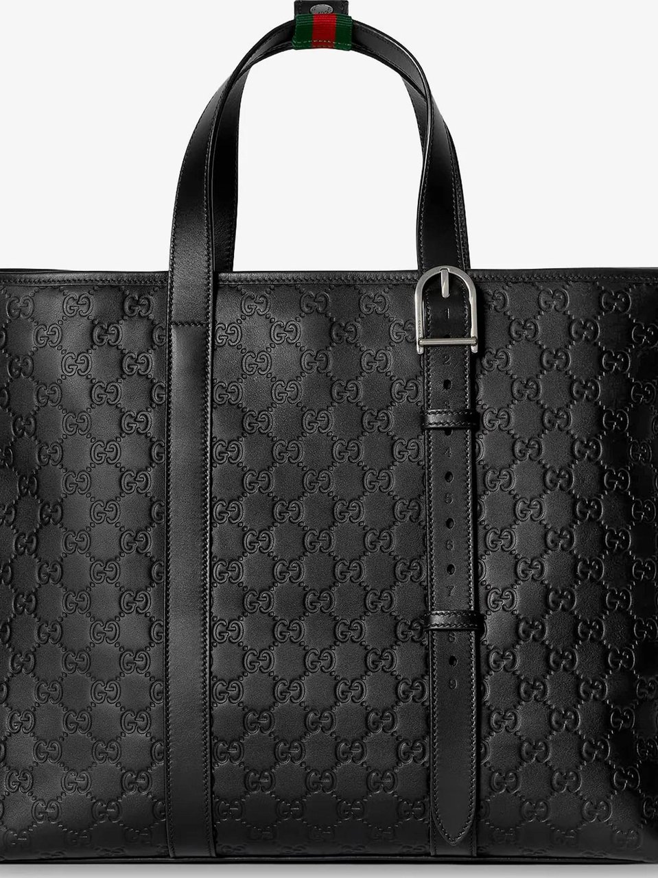 Gucci Black Arabella Embossed Pattern Tote Bag Zwart