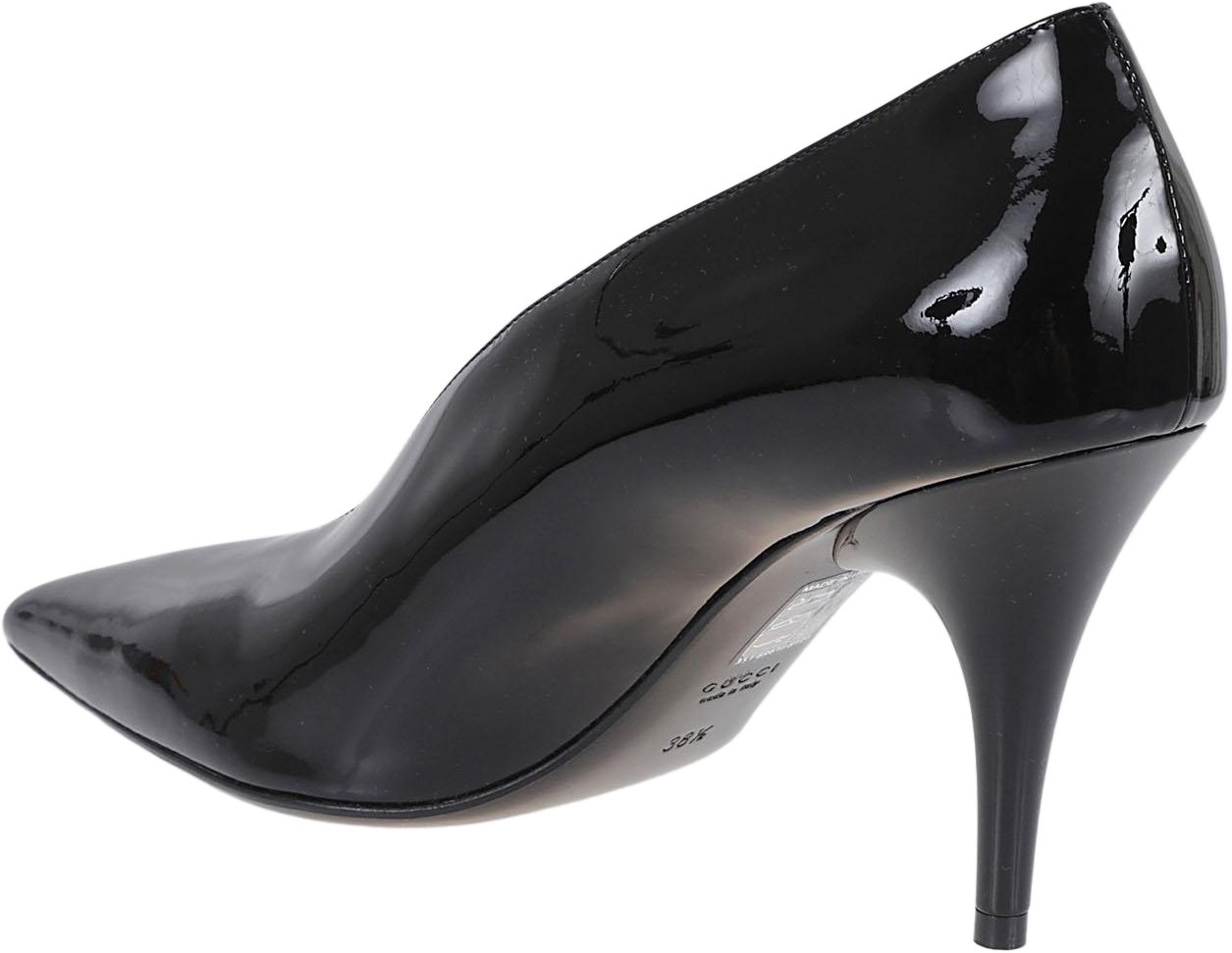 Gucci W Musa85 Pmp Ptnt W/anklechain Zwart