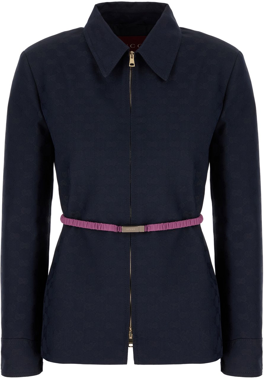 Gucci Midnight blue poliestere blend blazer Blauw