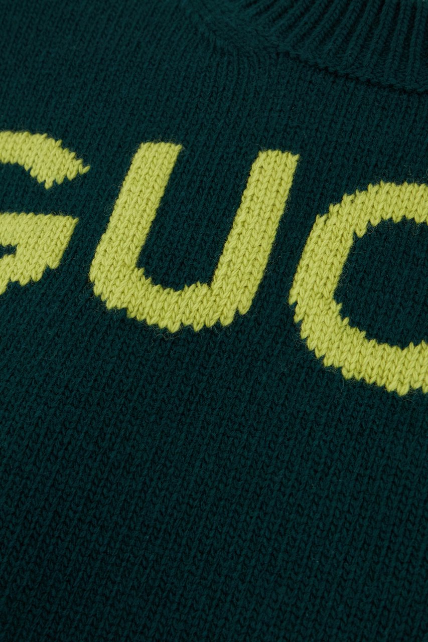 Gucci Gucci Bottle green wool sweater Groen