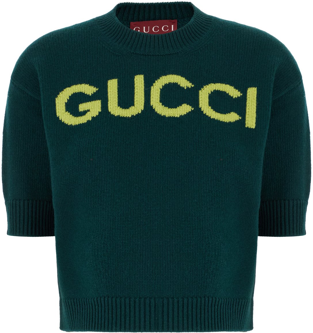 Gucci Gucci Bottle green wool sweater Groen