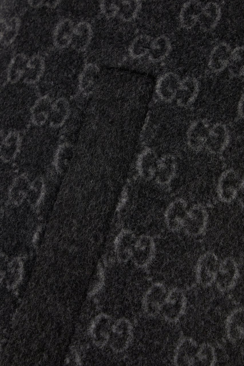 Gucci Gucci Charcoal wool blend cape Zwart