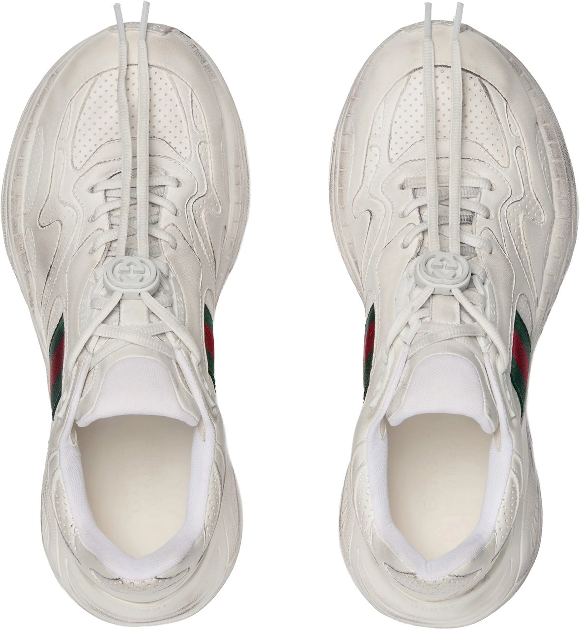 Gucci White 2.0 Chunky Sole Distressed Sneakers Wit