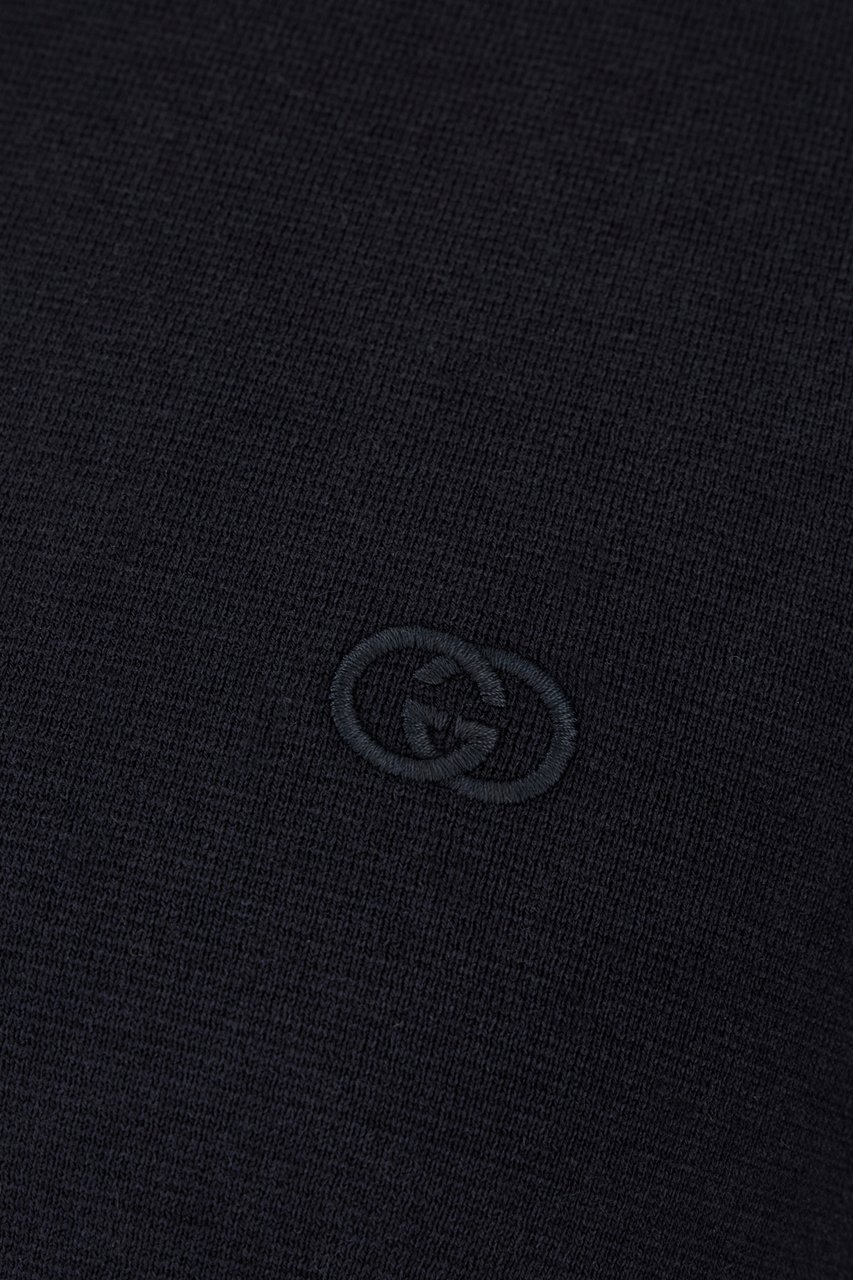Gucci Gucci Midnight blue silk and cotton sweater Blauw