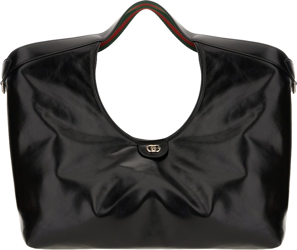 Gucci Black leather Ophidia shopping bag Zwart