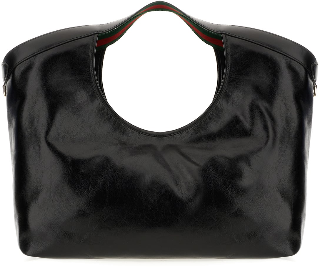 Gucci Black leather Ophidia shopping bag Zwart