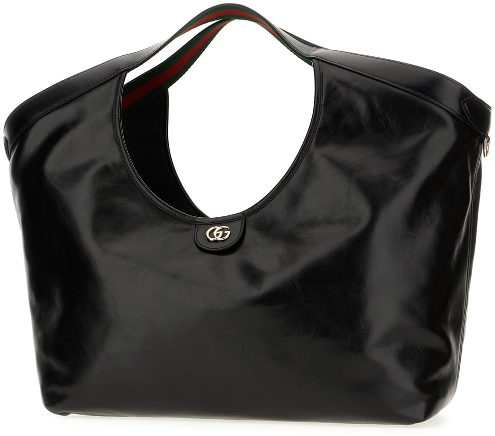 Gucci Black leather Ophidia shopping bag Zwart