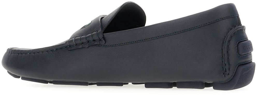 Gucci Gucci Midnight blue leather Driver loafers Blauw