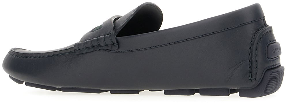 Gucci Gucci Midnight blue leather Driver loafers Blauw