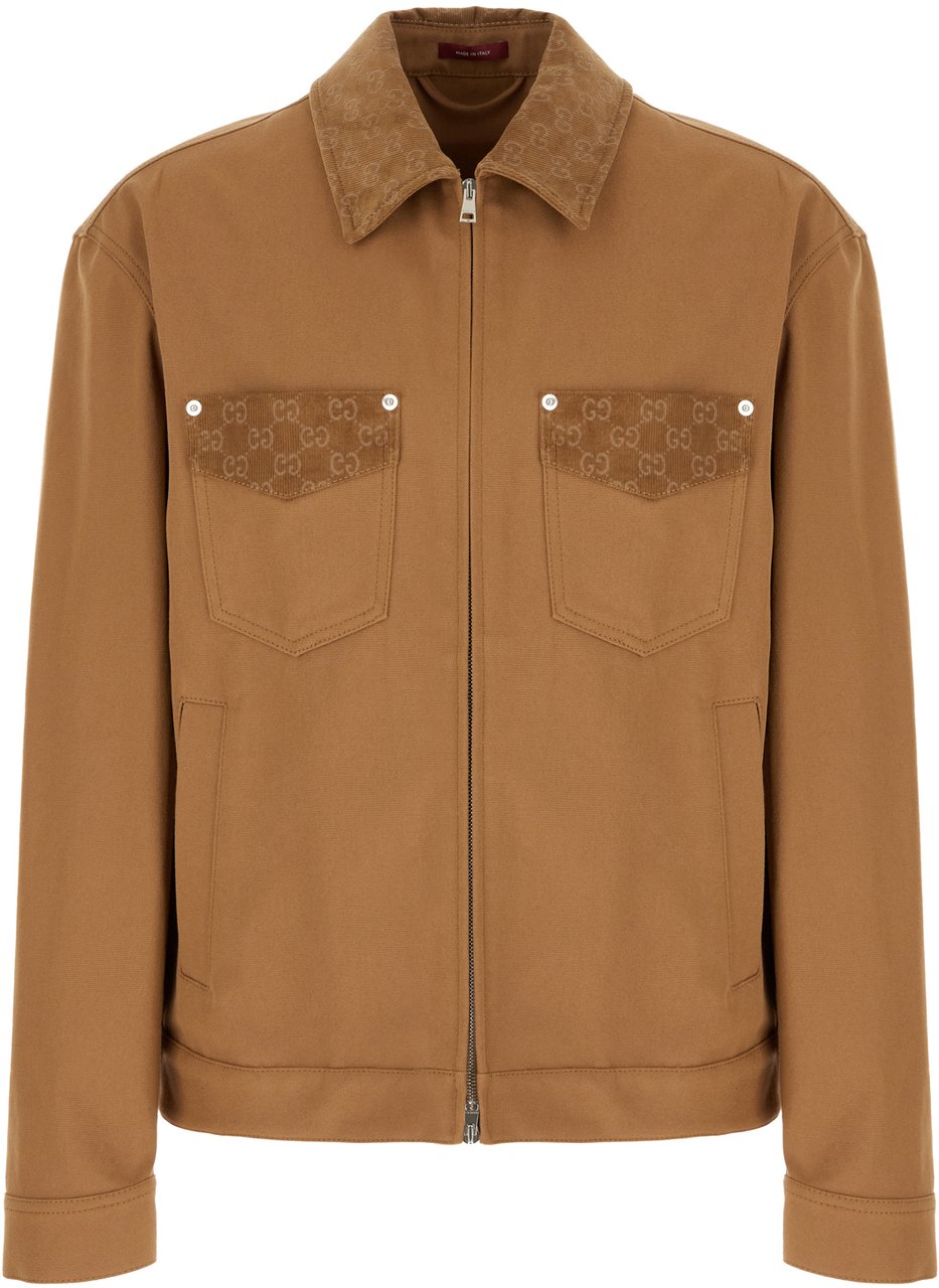 Gucci Gucci Brown cotton jacket Bruin