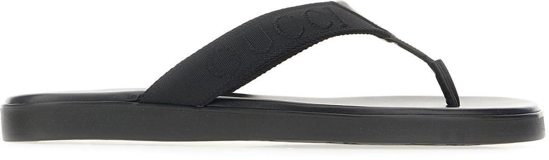 Gucci Black leather thong sandals Zwart