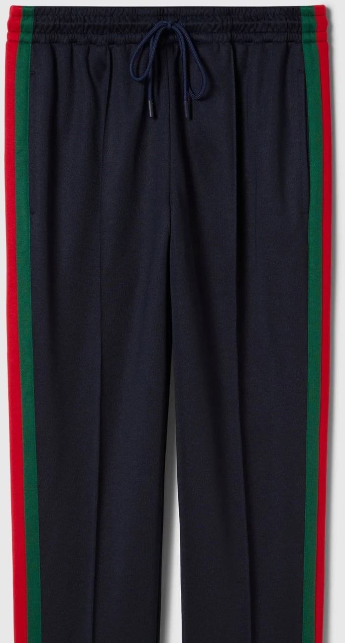 Gucci Black Track Pants Bold Vertical Stripes Zwart