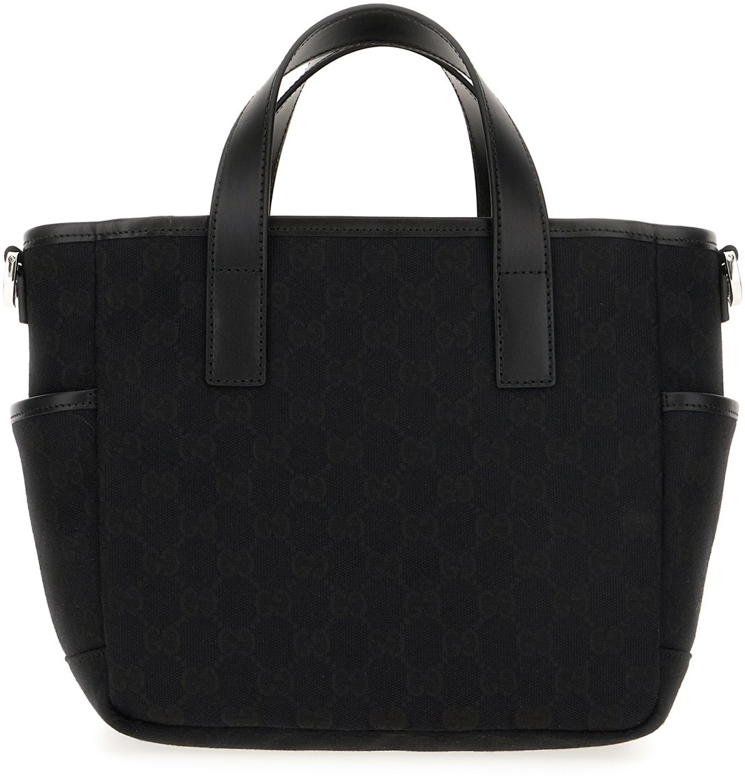 Gucci Embroidered canvas handbag Zwart