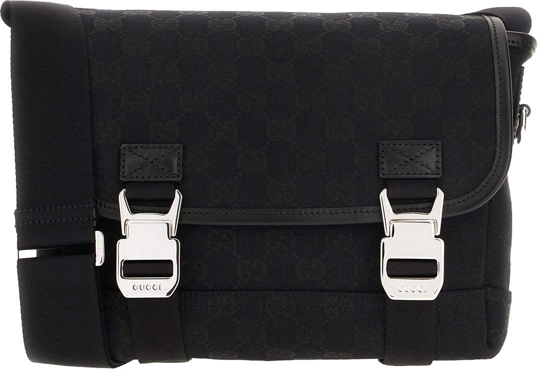 Gucci GG Supreme fabric crossbody bag Zwart
