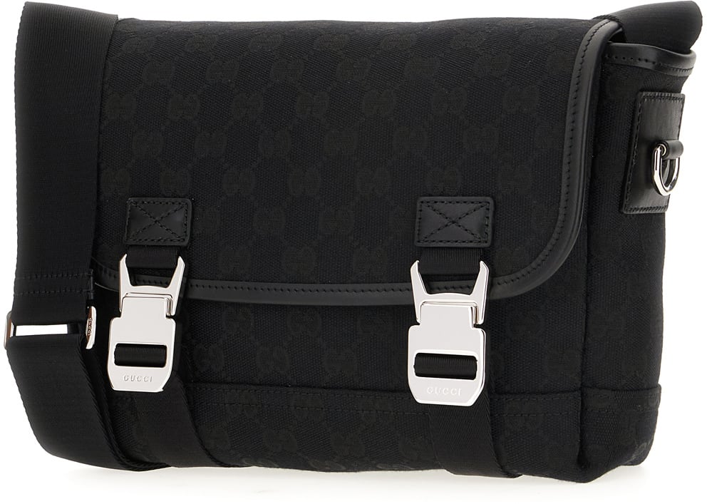 Gucci GG Supreme fabric crossbody bag Zwart