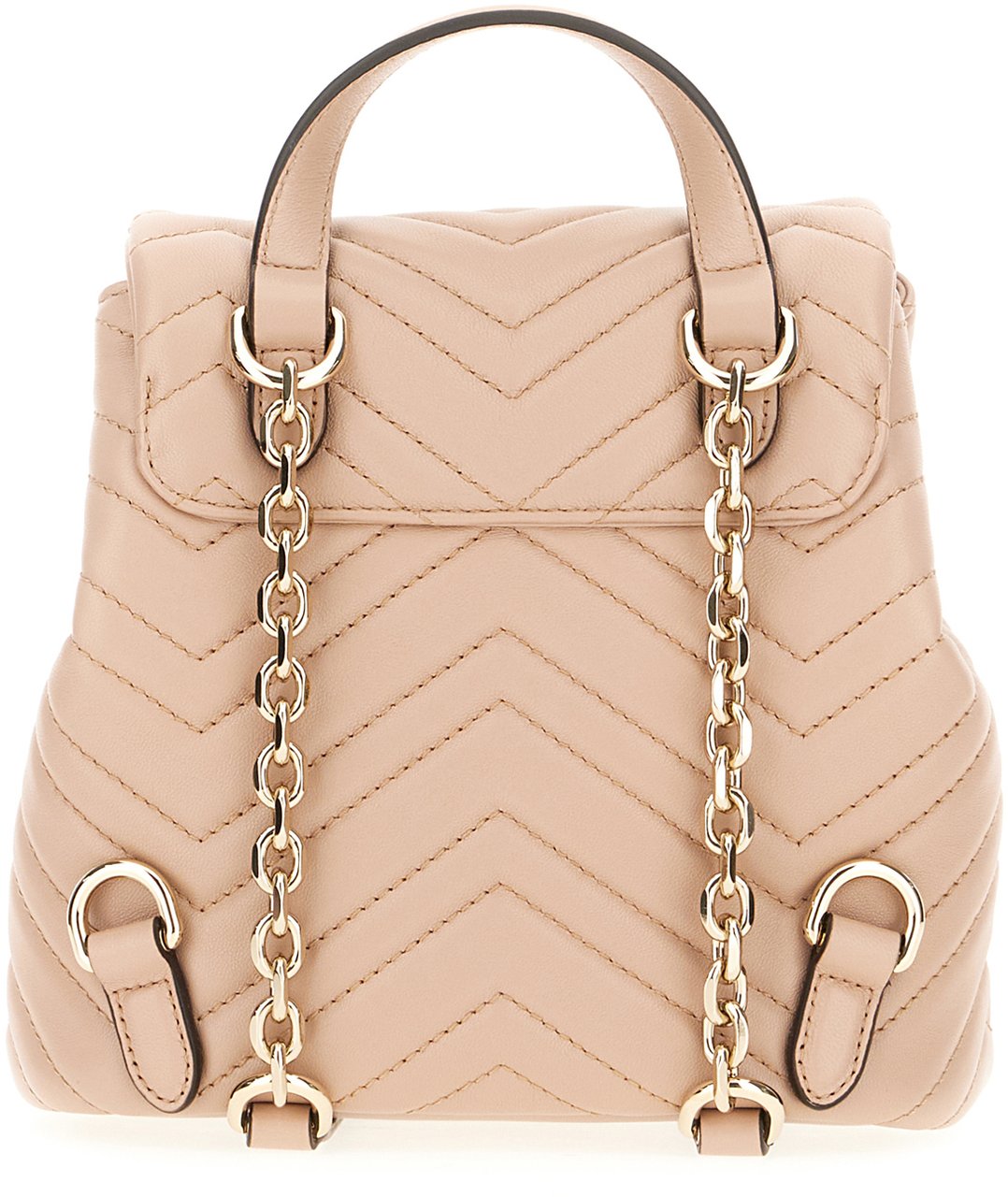 Gucci Black leather mini GG Marmont backpack Roze