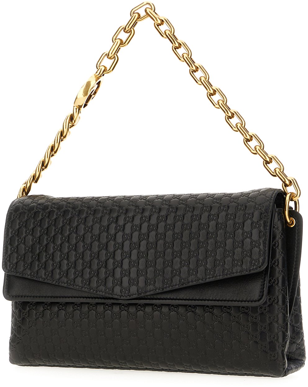 Gucci Black leather shoulder bag Zwart