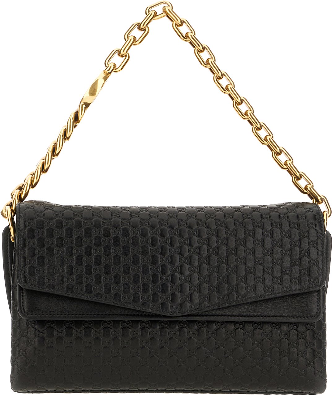 Gucci Black leather shoulder bag Zwart