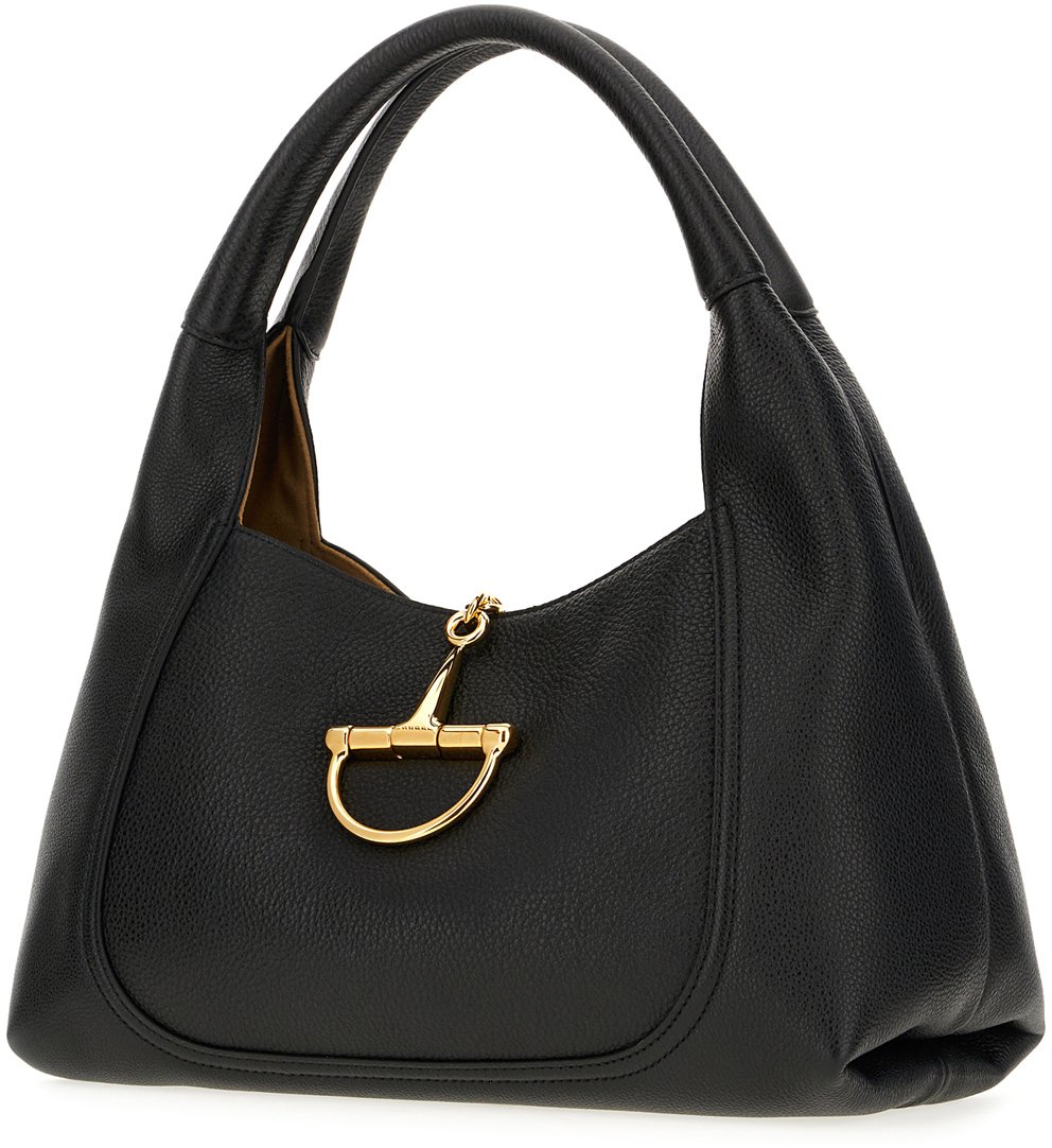 Gucci Black leather Softbit handbag Zwart