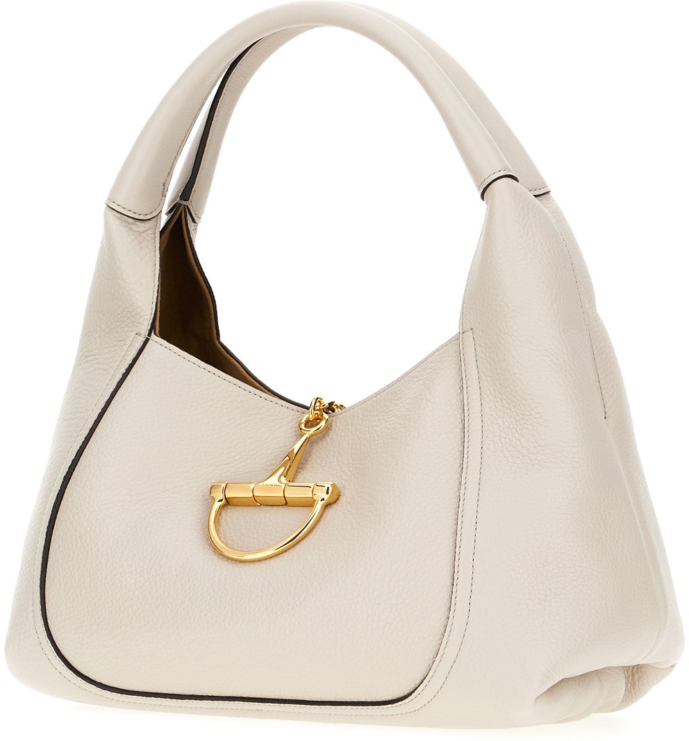 Gucci Chalk leather Softbit handbag Neutraal