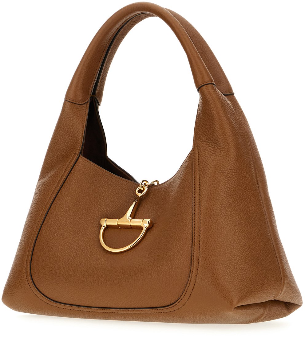 Gucci Brown leather Softbit handbag Bruin