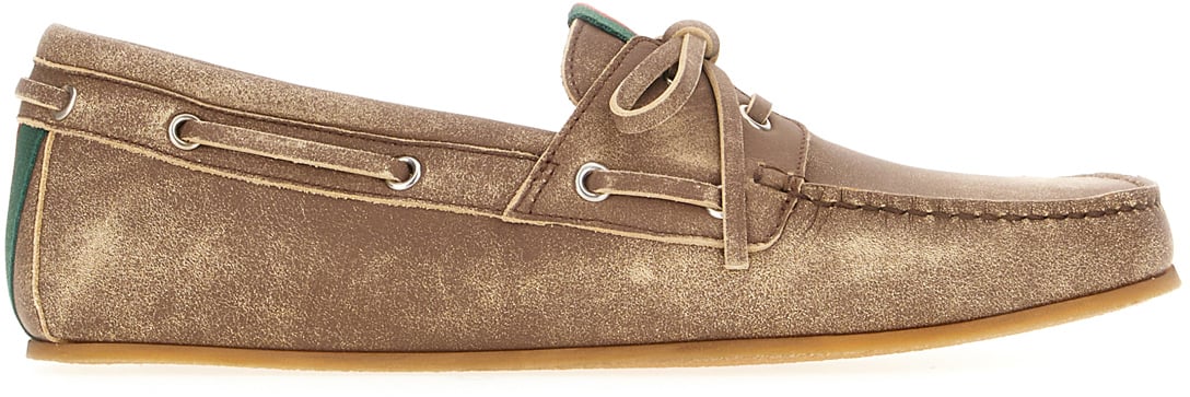 Gucci Gucci Brown leather loafers Bruin