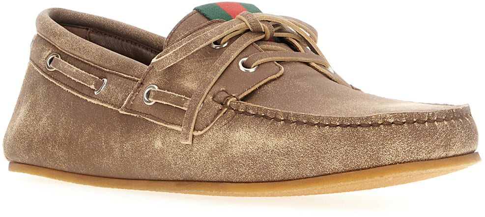 Gucci Gucci Brown leather loafers Bruin
