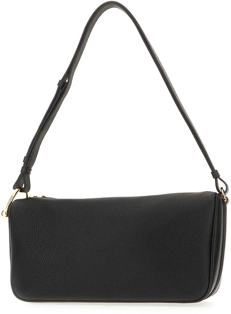 Gucci Black leather medium Gucci Half Horsebit shoulder bag Zwart