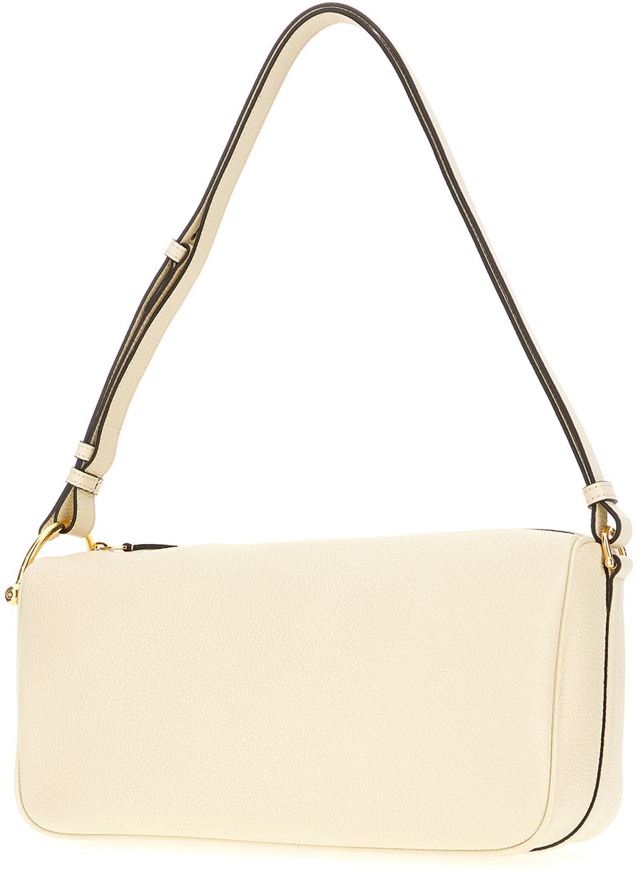 Gucci Gucci Ivory leather medium Gucci Half Horsebit shoulder bag Neutraal