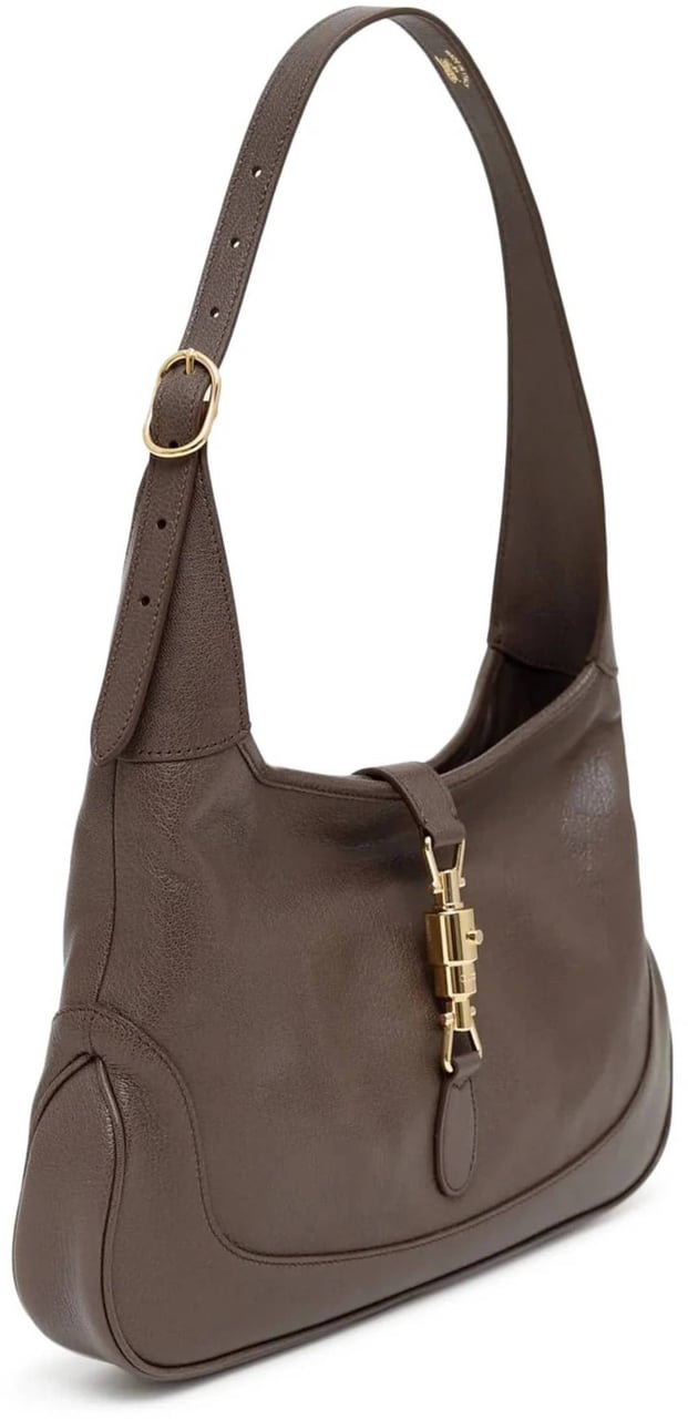 Gucci Brown Jackie 1961 Leather Bag Grijs